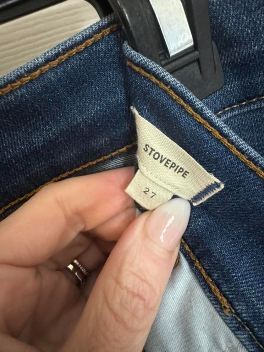 Madewell Stovepipe Ankle Jeans in Dark Blue Denim